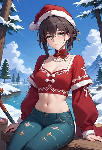 star rail,ruan mei,Christmas  - AI generated anime art